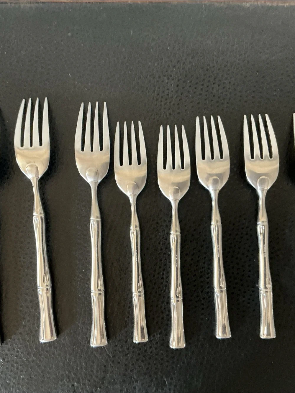 Fortessa Flatware Bamboo Table Salad Fork Table Knife Coffee Spoon Mix Lot of 21
